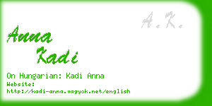 anna kadi business card